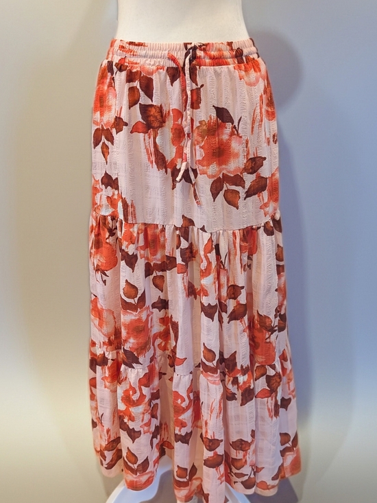 Sincerly Jules Dresses & Skirts - Pink Floral Tiered Maxi Skirt